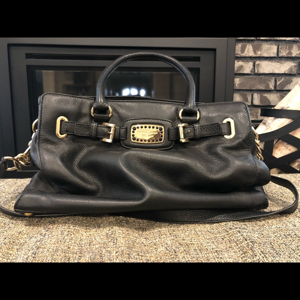 Michael Kors black leather crossbody Handbag